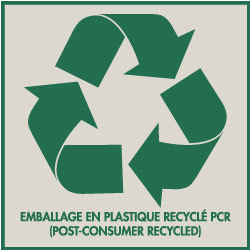 Emballage en plastique recyclé PCR (Post-Consumer Recycled)