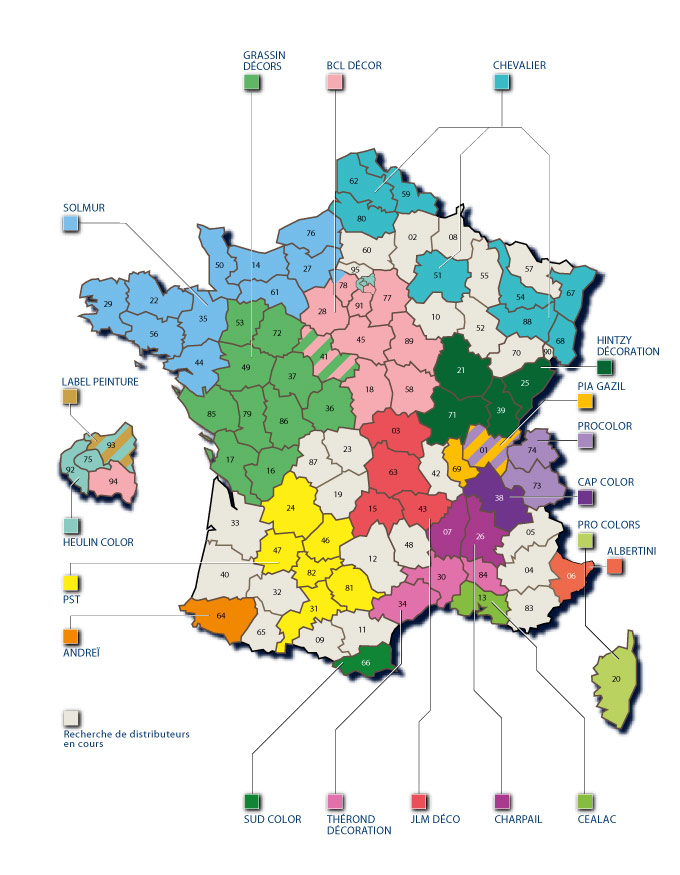 Carte des Distributeurs